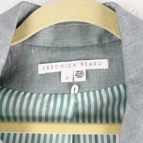 Veronica Beard Miller Dickey Linen Blazer Jacket in Seagrass Green Size 2 - Picture 4 of 7
